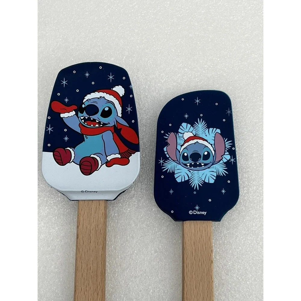 Disney Stitch Christmas Silicone Spatula & Spoon Set Blue Winter Holidays Snow